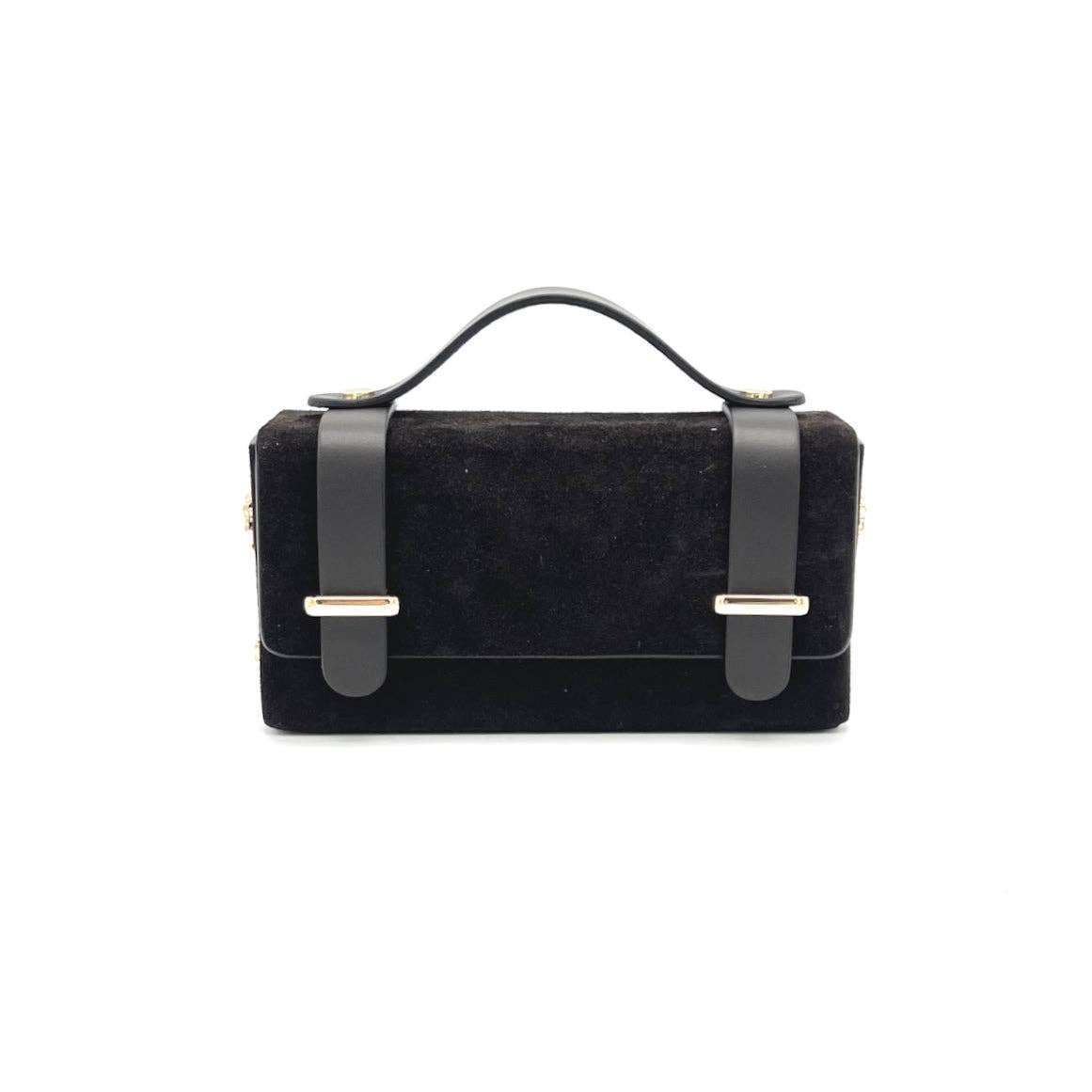 Mini pochette en cuir suédé avec chaîne, Fabriqué en Italie, art. 112629: Chameau
