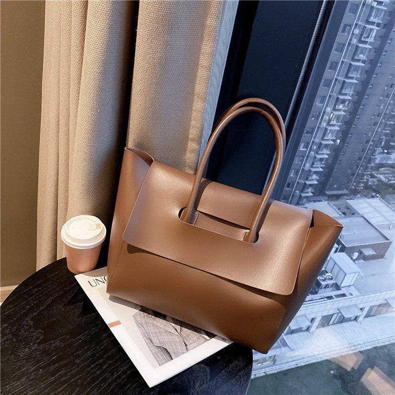 Sac cabas grande capacité pour femme, sac bandoulière pour le trajet, style rétro