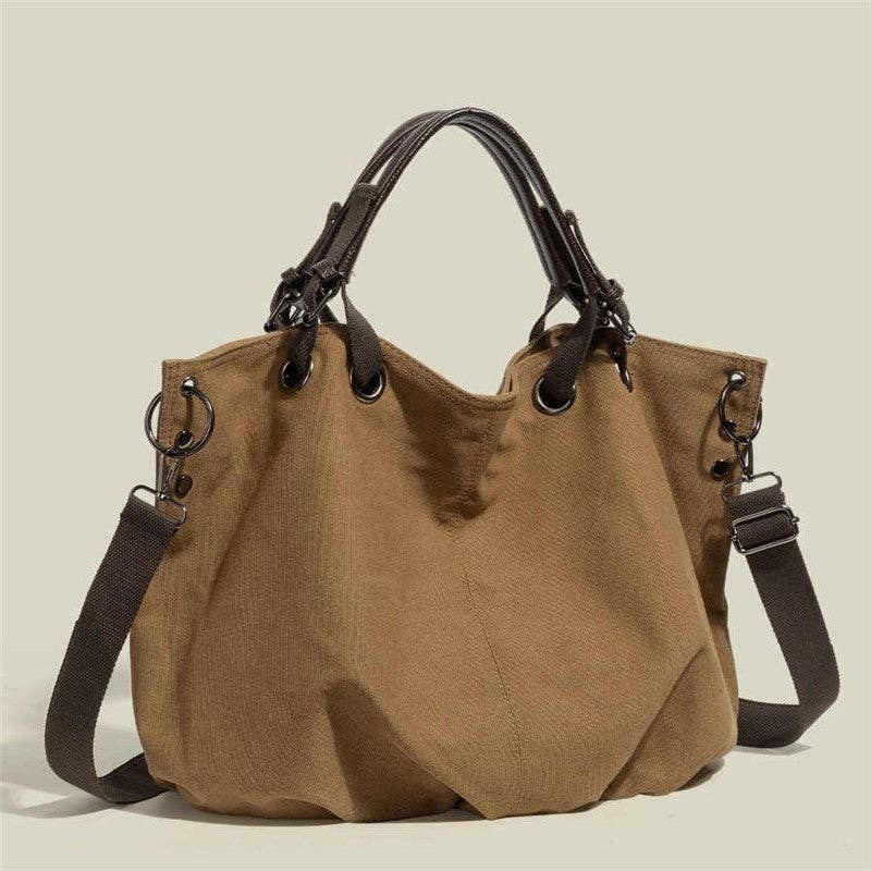 Grand Sac Fourre-Tout à Bandoulière de Grande Capacité pour Voyage en Tissu Robuste et Durable