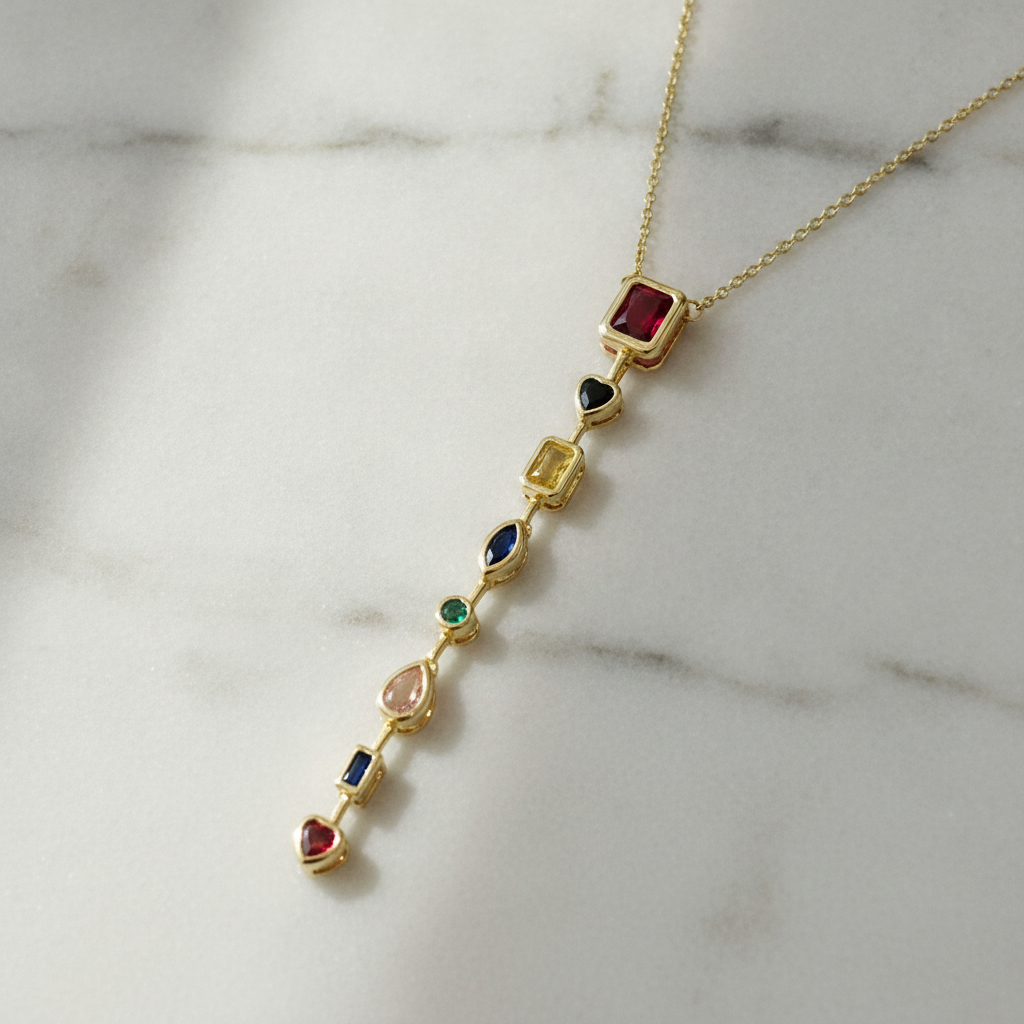 Collier Symbole avec Zirconias Colorés - OkikiParis