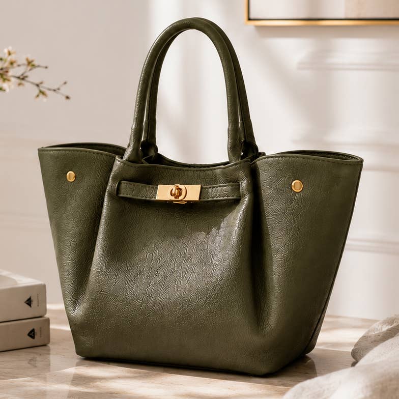 Sac Yara Khaki en cuir – Fabrication italienne - OkikiParis