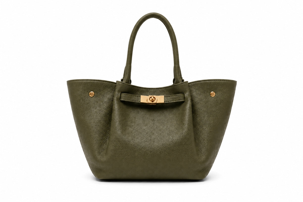 Sac Yara Khaki en cuir – Fabrication italienne - OkikiParis