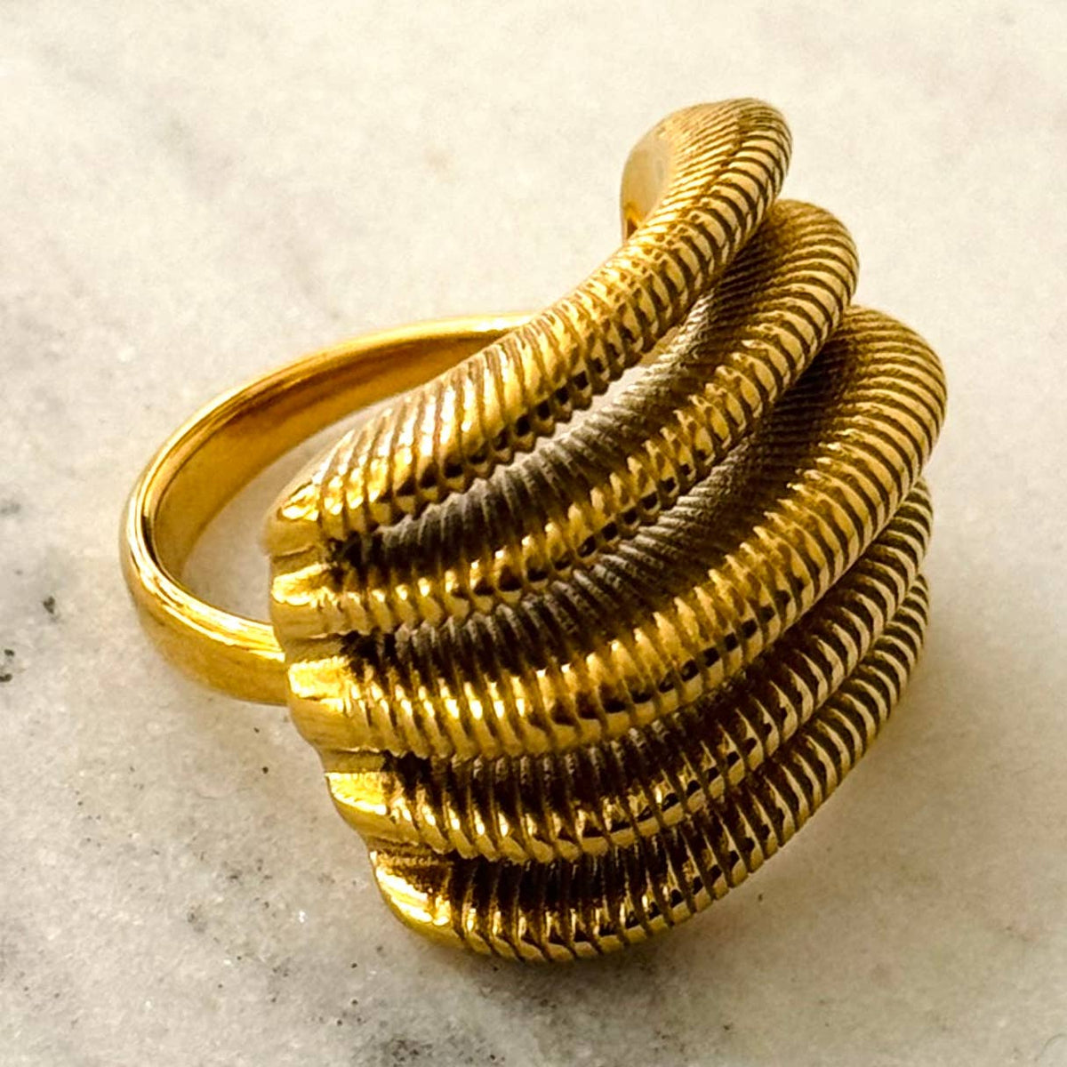 Bague ajustable en acier inoxydable Line - OkikiParis