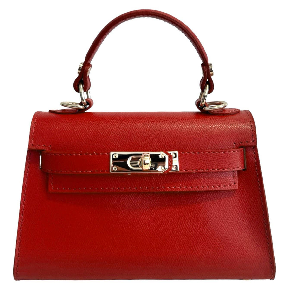 Sac à main Kelly ROSSO en cuir véritable - OkikiParis