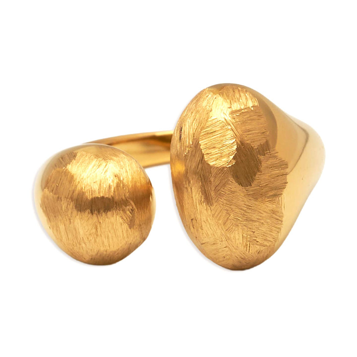 Bague Friar en acier inoxydable doré brossé - OkikiParis
