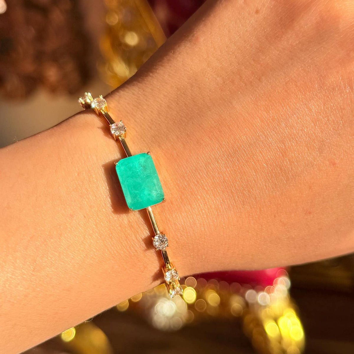Dame Amérique Lumineuse Tourmaline Paraíba Minimaliste - OkikiParis