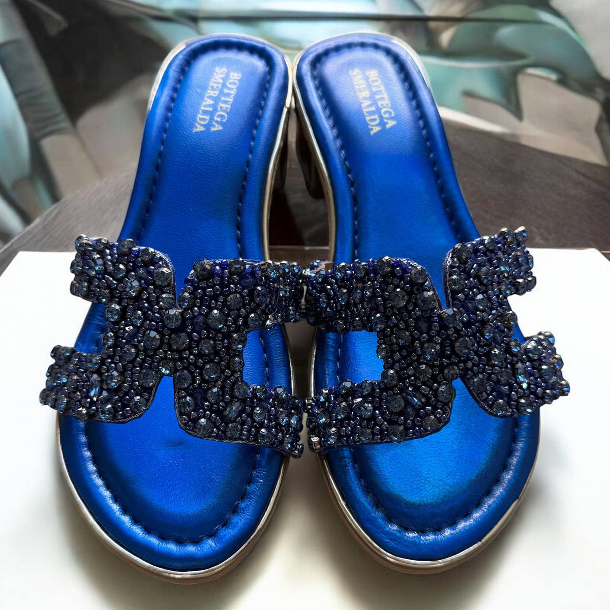 SANDALE H CRISTAL BLEU - OkikiParis