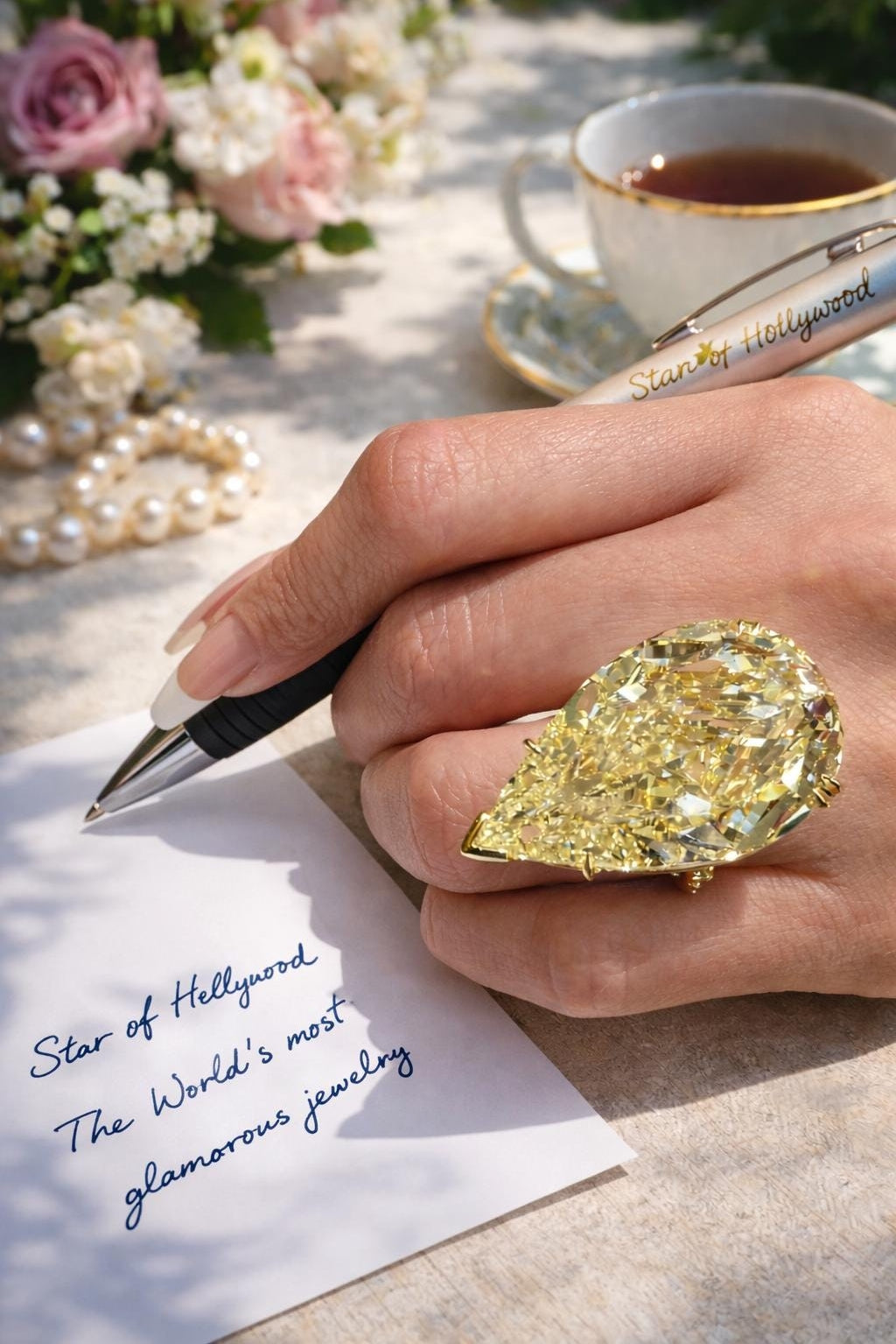 LA REINE IMPÉRIALE DORÉE en cristal avec diamant - OkikiParis