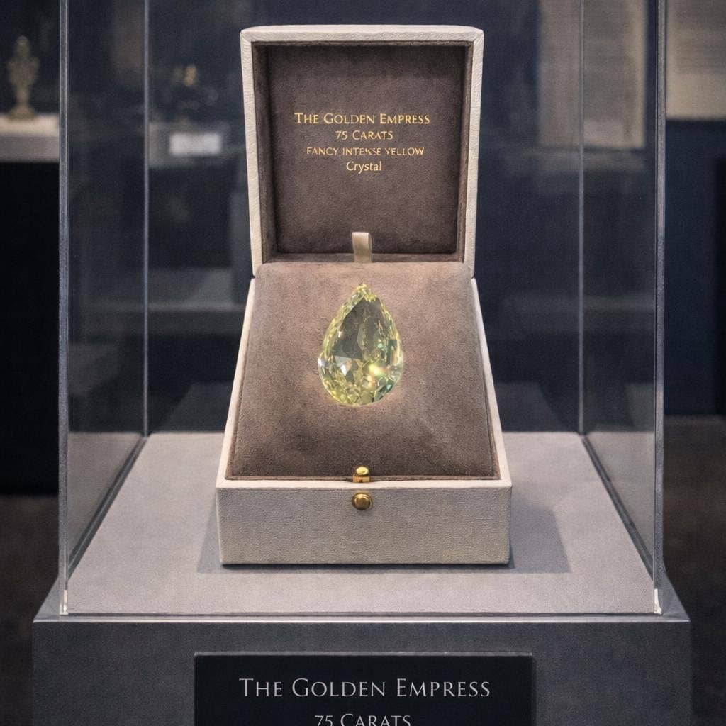 LA REINE IMPÉRIALE DORÉE en cristal avec diamant - OkikiParis