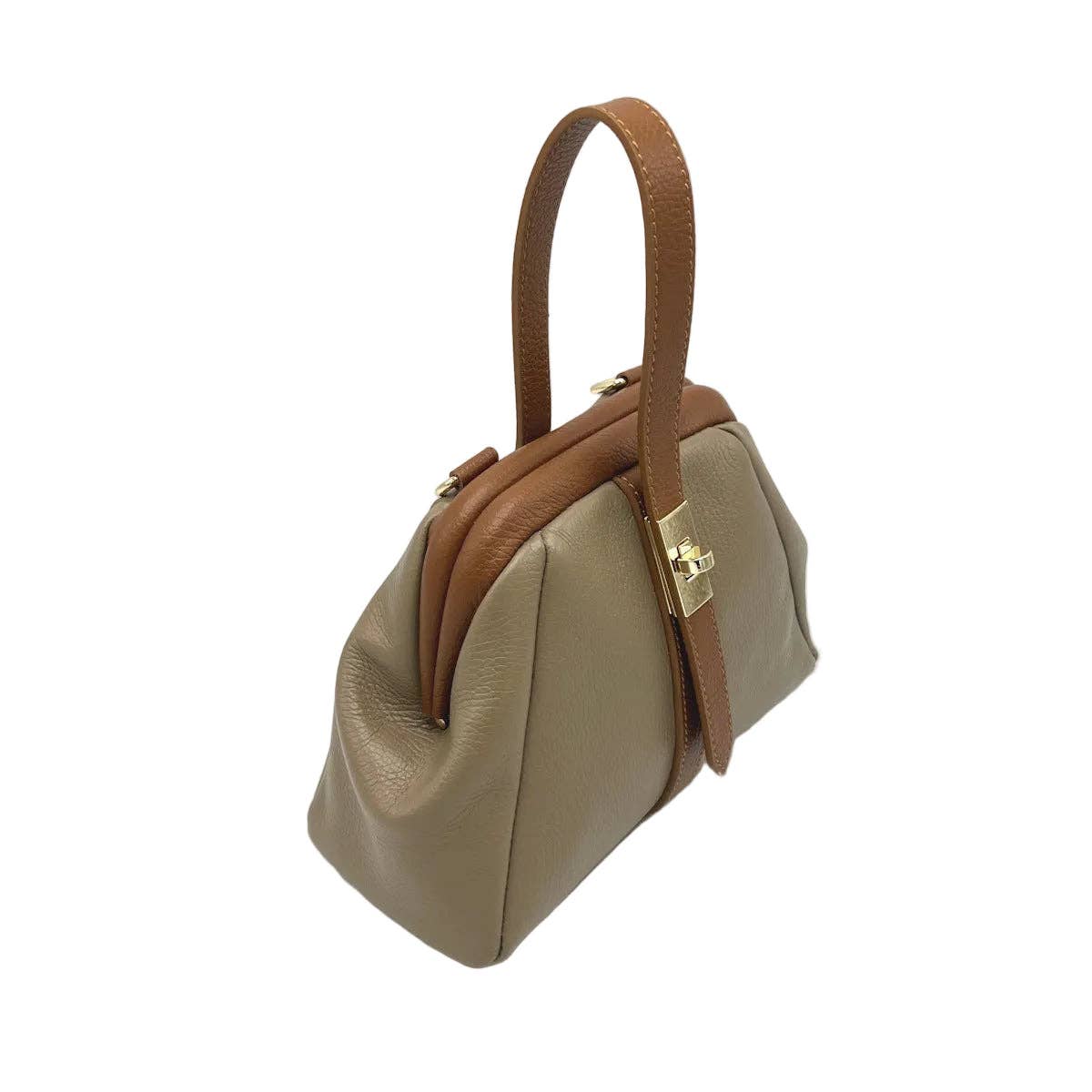 Sac à main en cuir à poignée supérieure avec bandoulière amovible - OkikiParis