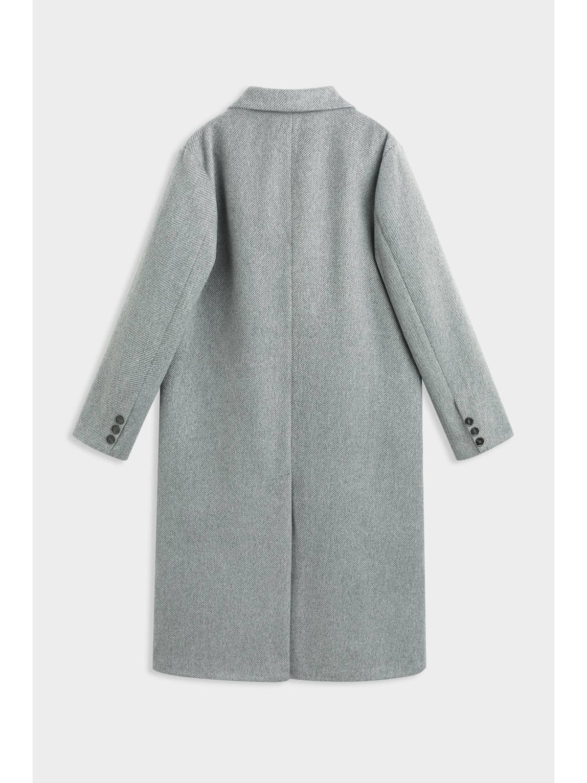 Manteau Long en Chevron à Fermeture Croisée | Col Revers Cranté – OkikiParis