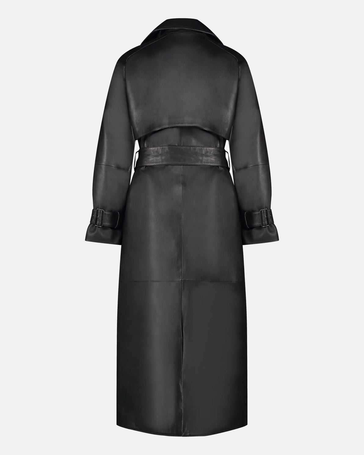 Venise │ Trench-Coat Long en Cuir d’Agneau | Ceinturé – OkikiParis