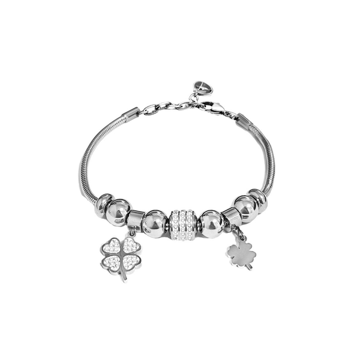 Bracelet Trèfle à Quatre Feuilles en Acier Inoxydable