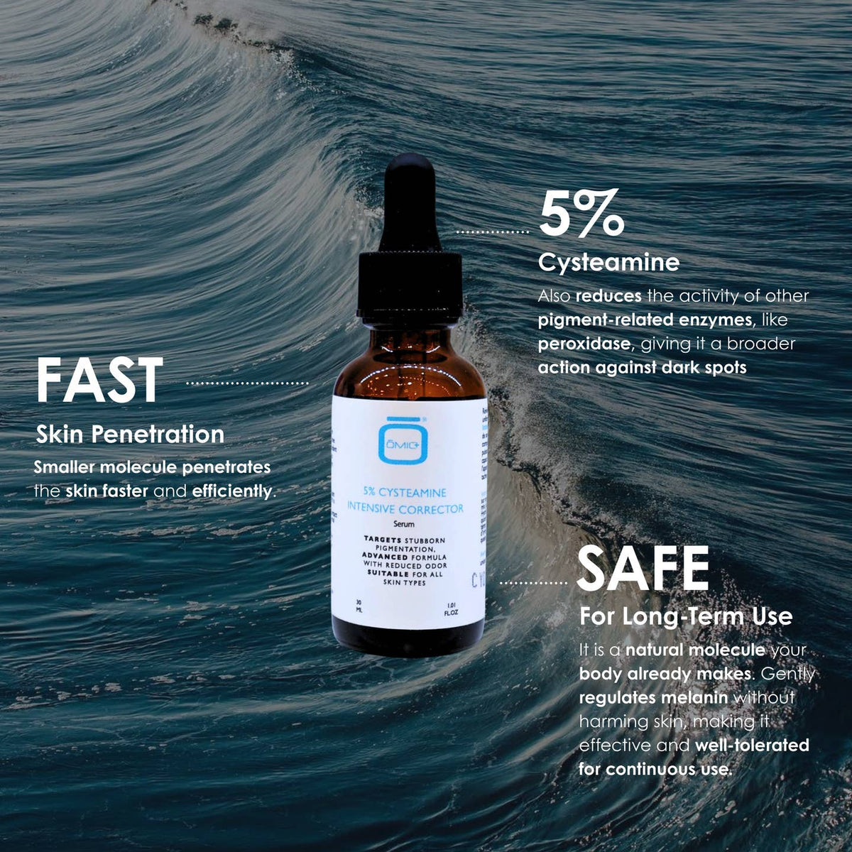 Sérum à 5 % de cystéamine pour le mélasma 30 ml