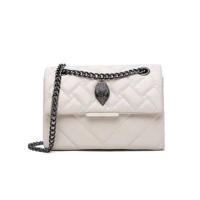 Sac à main d'épaule polyvalent et à la mode noir avec chaîne dorée et fermoir