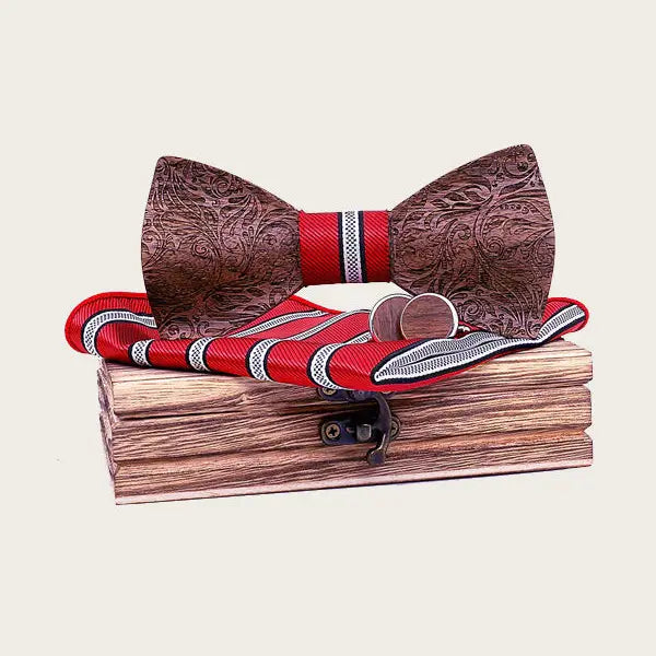 Coffret Noeud Papillon en Bois Homme - Aralia - OkikiParis