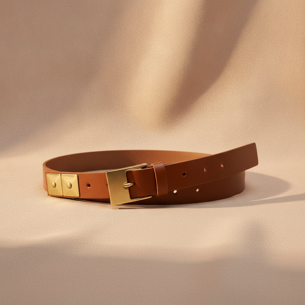 Ceinture en cuir premium à clous carrés - OkikiParis