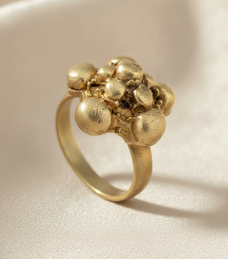 Bague Fleur Bubles plaqué or laiton - OkikiParis