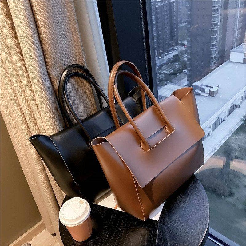 Sac cabas grande capacité pour femme, sac bandoulière pour le trajet, style rétro