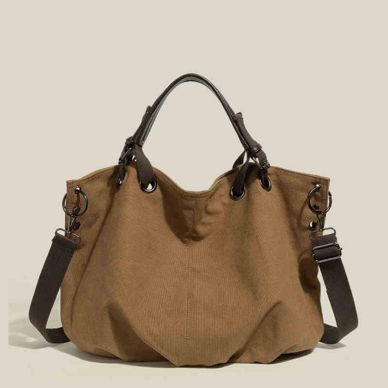 Grand Sac Fourre-Tout à Bandoulière de Grande Capacité pour Voyage en Tissu Robuste et Durable