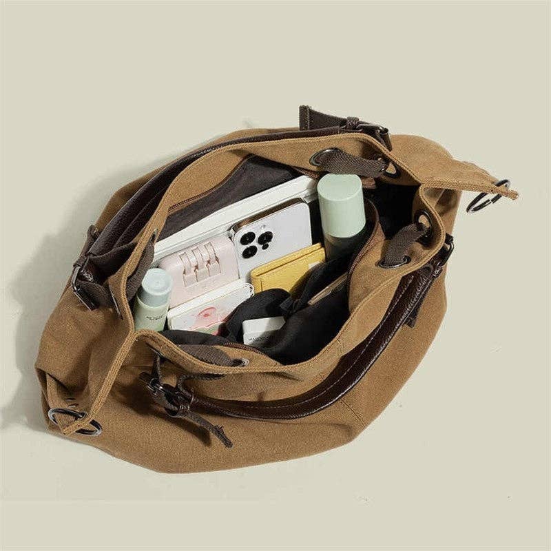 Grand Sac Fourre-Tout à Bandoulière de Grande Capacité pour Voyage en Tissu Robuste et Durable