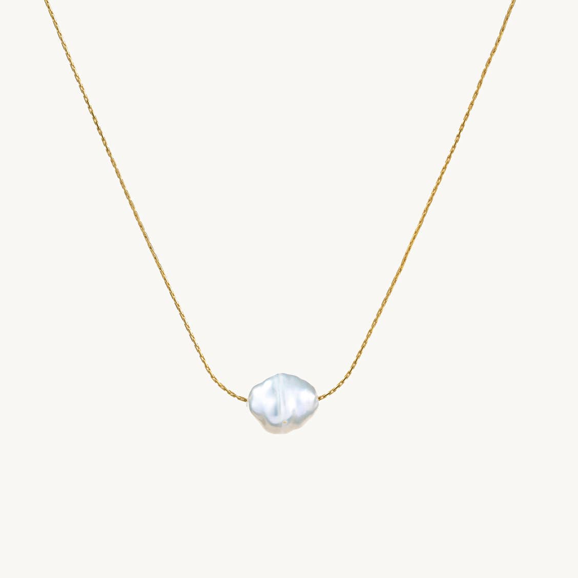 Pendentif perle naturelle en argent 925 plaqué or 18 carats - OkikiParis