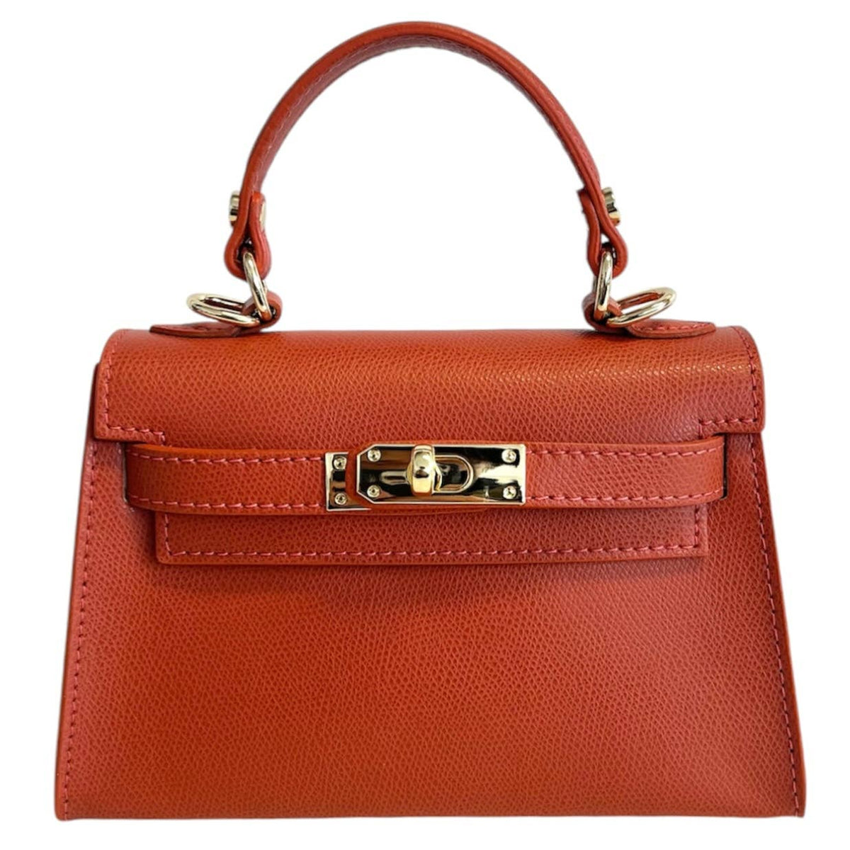 Sac à main Kelly ROSSO en cuir véritable - OkikiParis