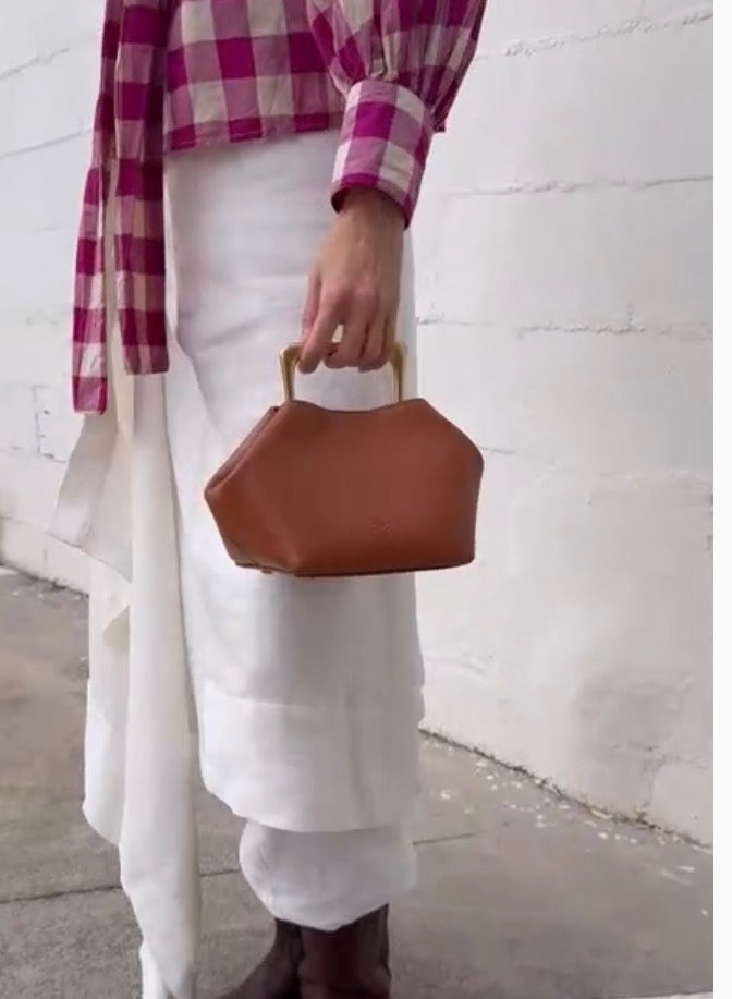 Lorine - Sac à main et sac d'épaule en cuir véritable métallisé - OkikiParis