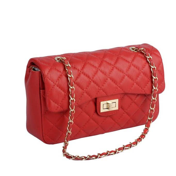 Sac en cuir matelassé extra premium pour femme avec poignée chaîne - OkikiParis