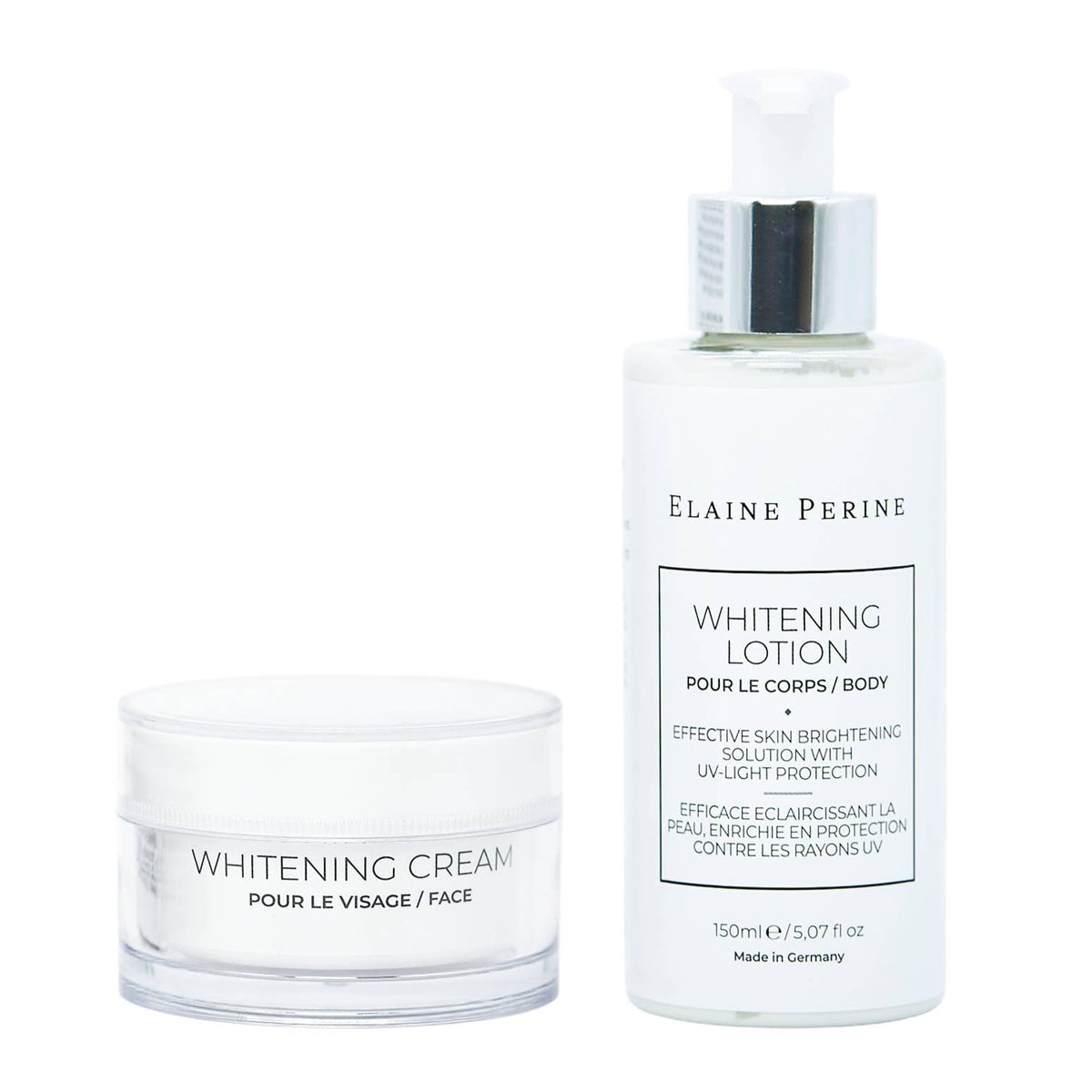 Set crème éclaircissante pour le visage et le corps ELAINE PERINE - OkikiParis