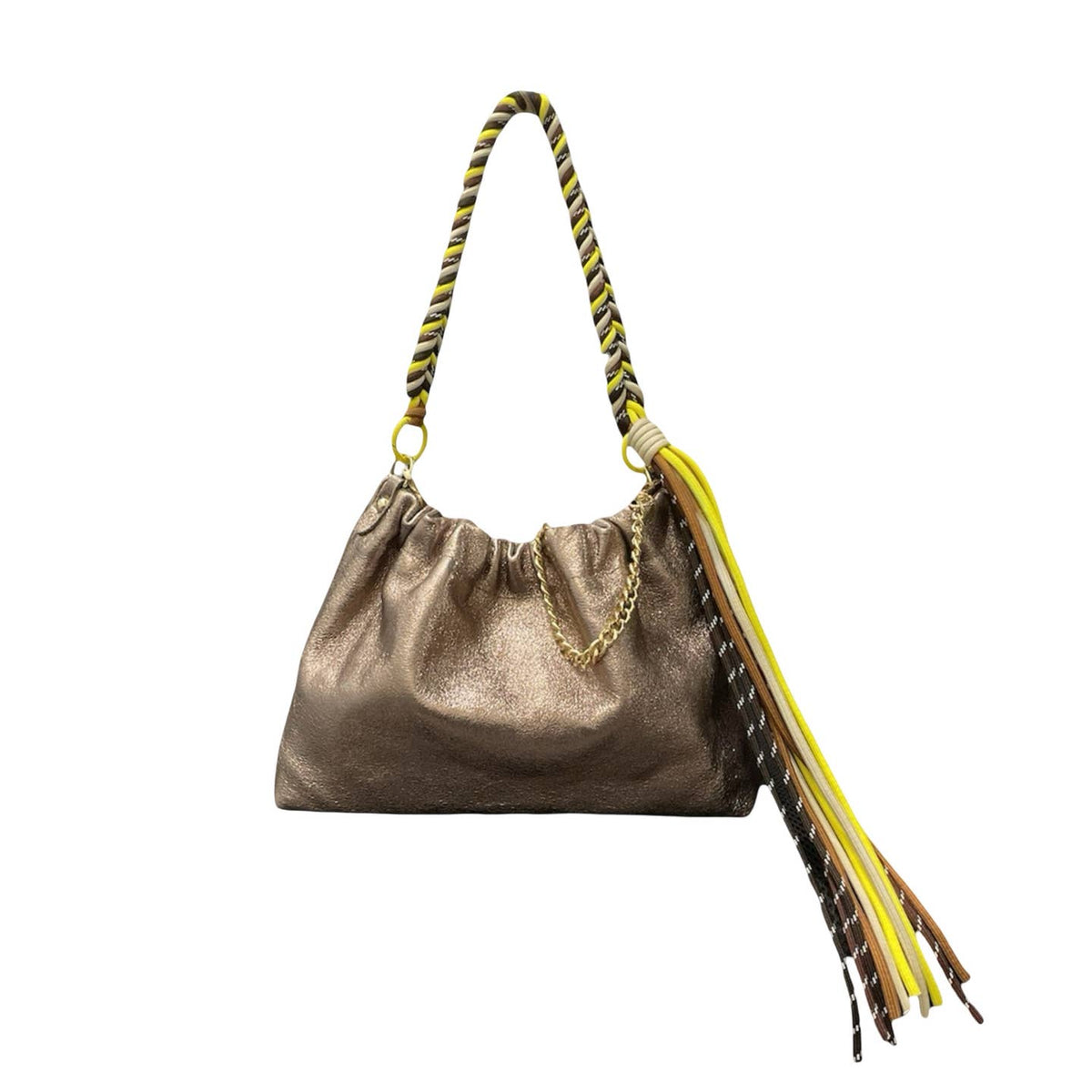 Sac cuir irisé cordon Plissa M - OkikiParis