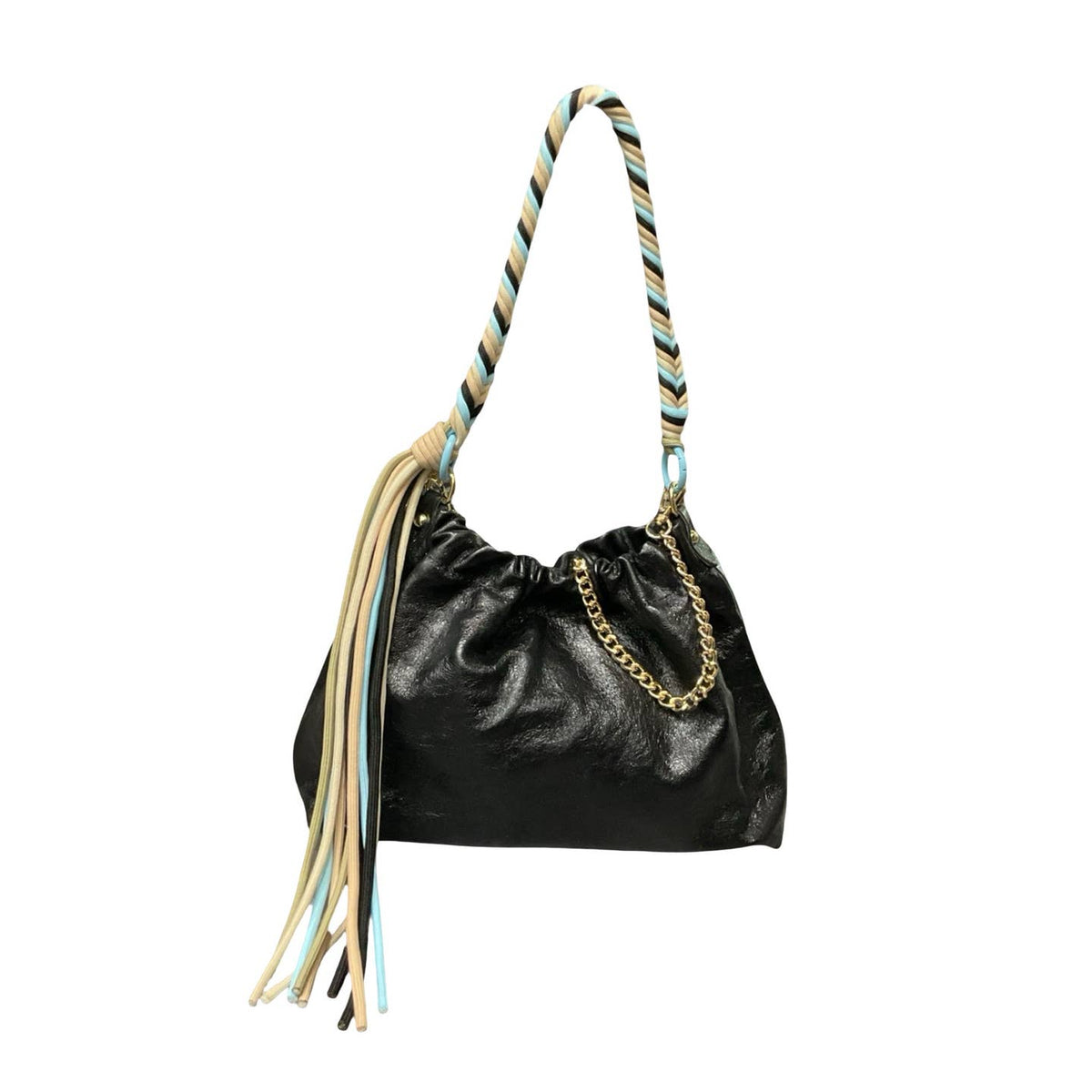 Sac cuir irisé cordon Plissa M - OkikiParis