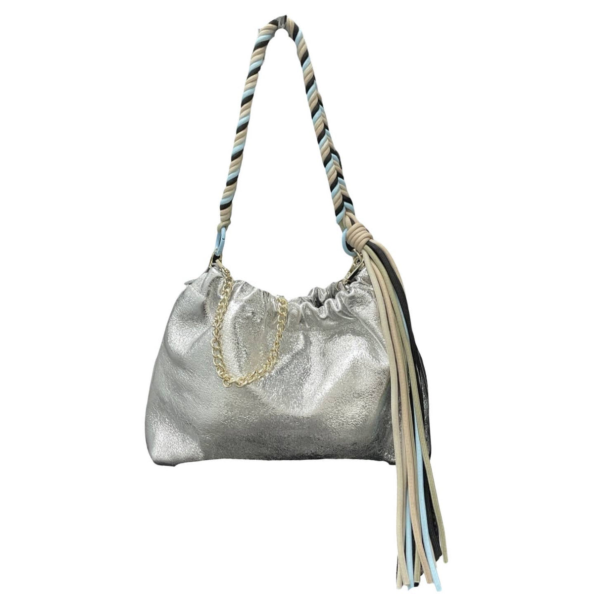 Sac cuir irisé cordon Plissa M - OkikiParis