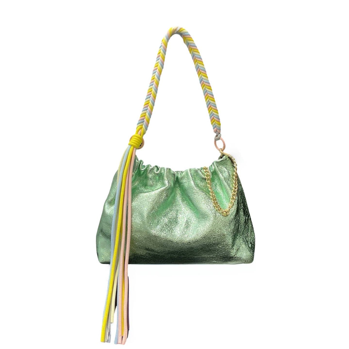 Sac cuir irisé cordon Plissa M - OkikiParis