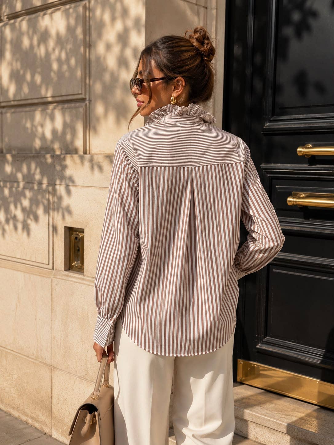 Chemise à rayures volantée - OkikiParis