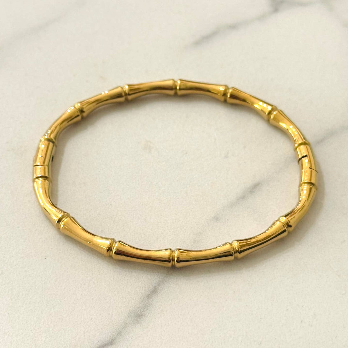 Bracelet Manchette en Acier Inoxydable Bambou - OkikiParis