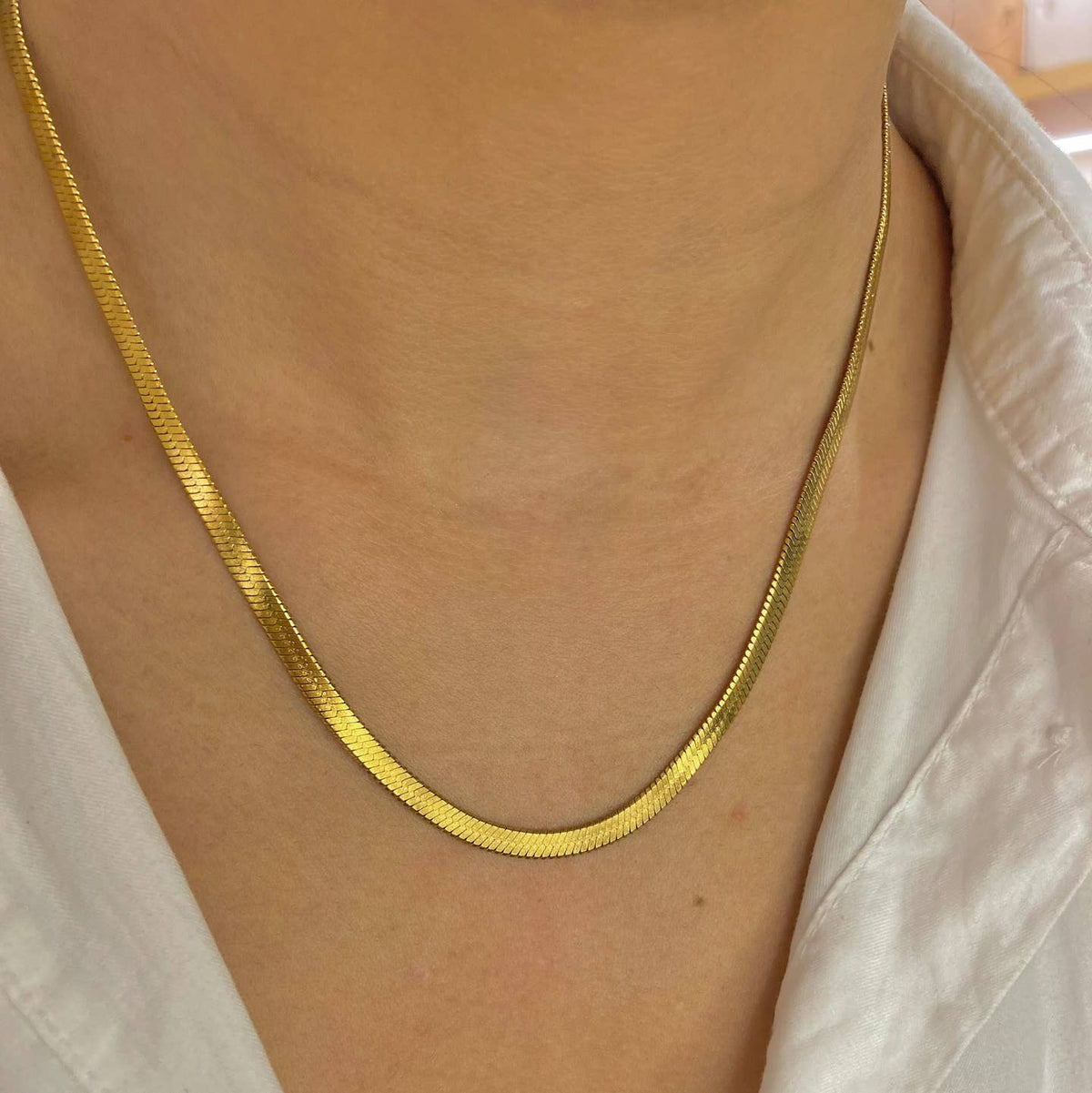 Athena Gold - Collier chaîne plate Cassette - OkikiParis