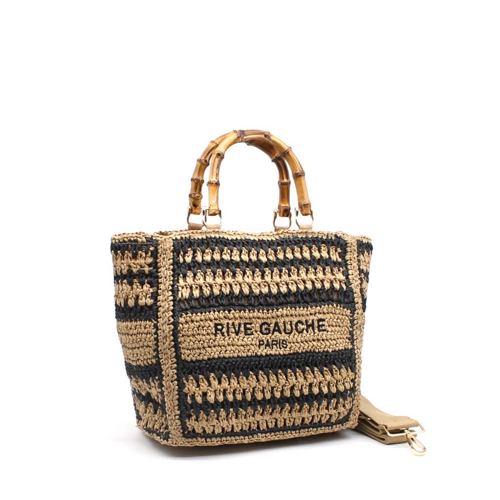 Sac cabas en papier tressé avec anses Rive Gauche - OkikiParis