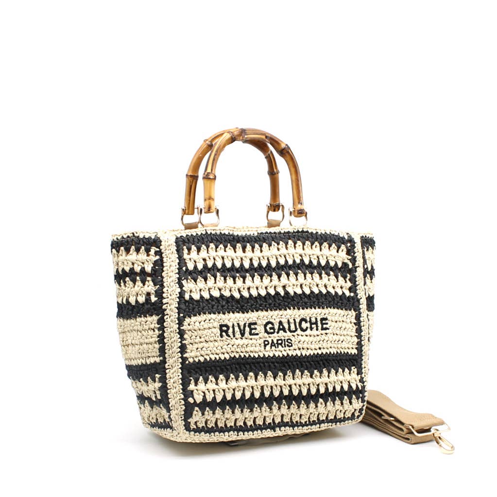 Sac cabas en papier tressé avec anses Rive Gauche - OkikiParis