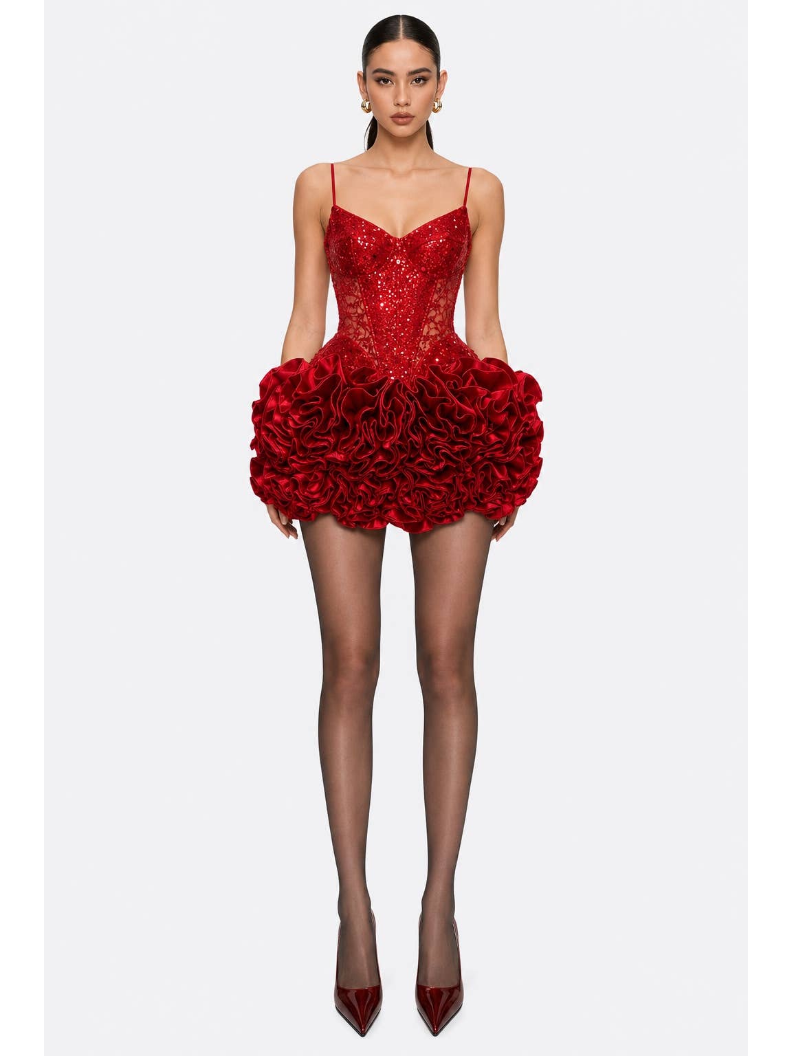 Mini rosette rouge - OkikiParis