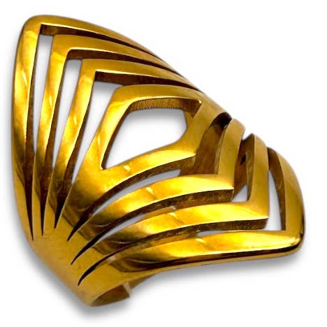 Bague Solaris – Bague dorée à l'allure moderne - OkikiParis