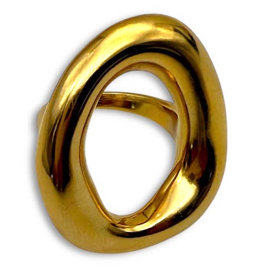 Bague Infinity – Bague manchette dorée avec design sculptural - OkikiParis