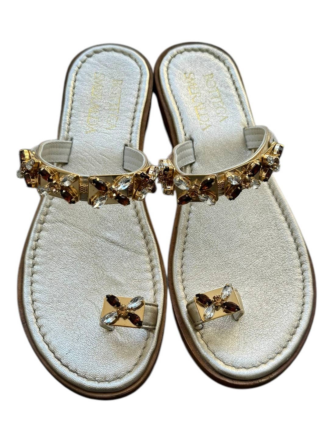 Sandale AURA en cuir doré - OkikiParis