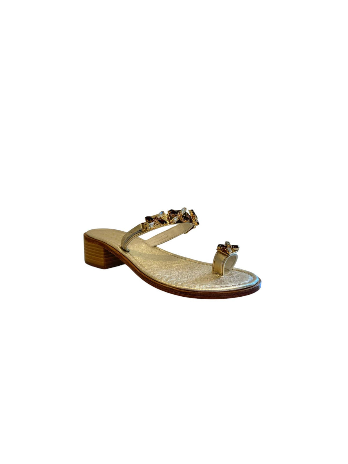 Sandale AURA en cuir doré - OkikiParis