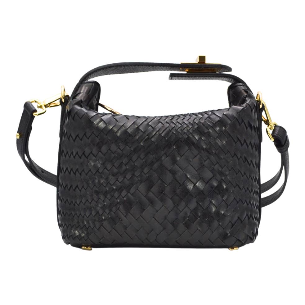 Fosca - Sac tissé en cuir avec anse originale - OkikiParis