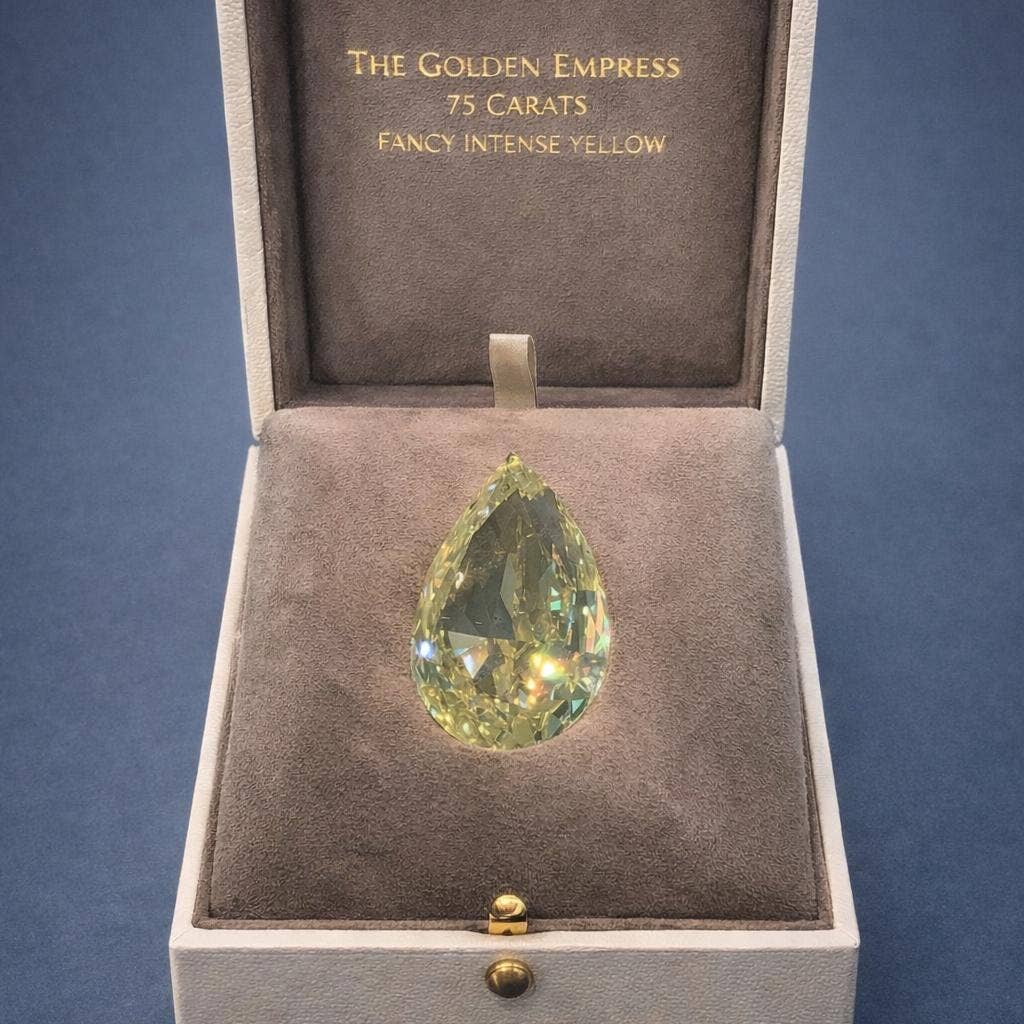 LA REINE IMPÉRIALE DORÉE en cristal avec diamant - OkikiParis