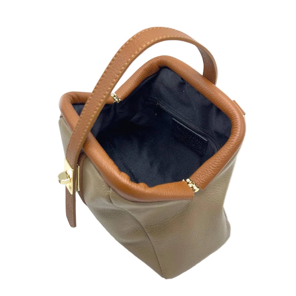 Sac à main en cuir à poignée supérieure avec bandoulière amovible - OkikiParis