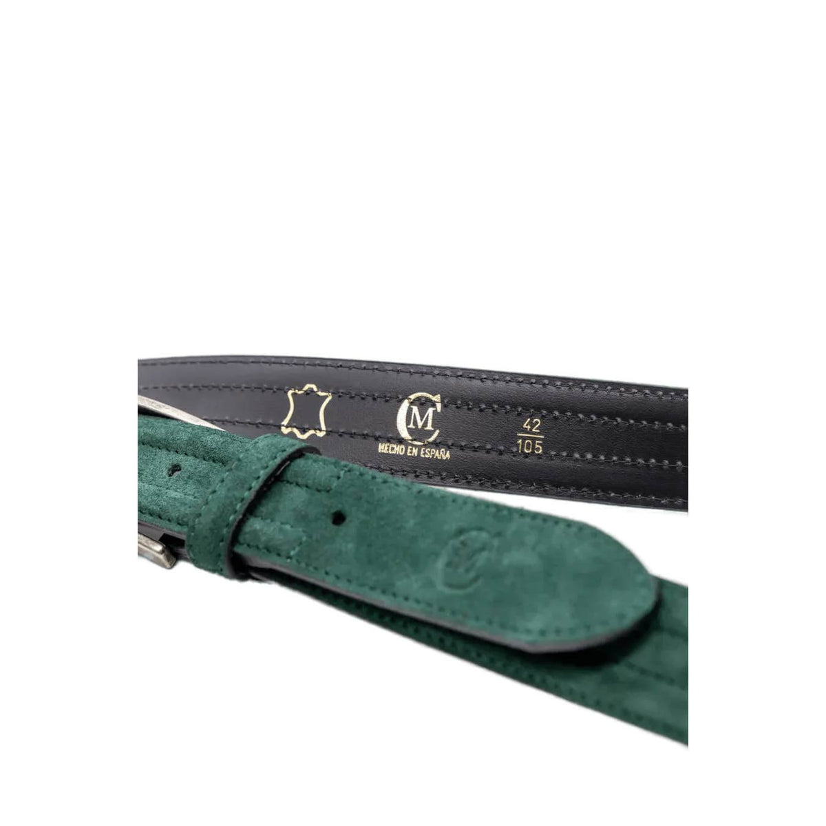 Ceinture en cuir vert bouteille élégante pour homm