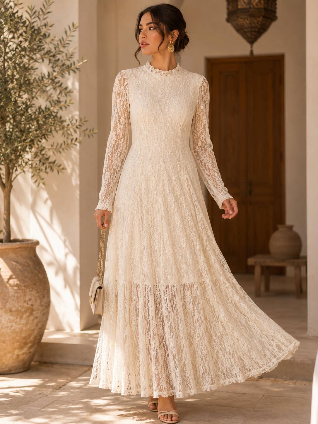 Robe Longue Bohème en Dentelle – OkikiParis
