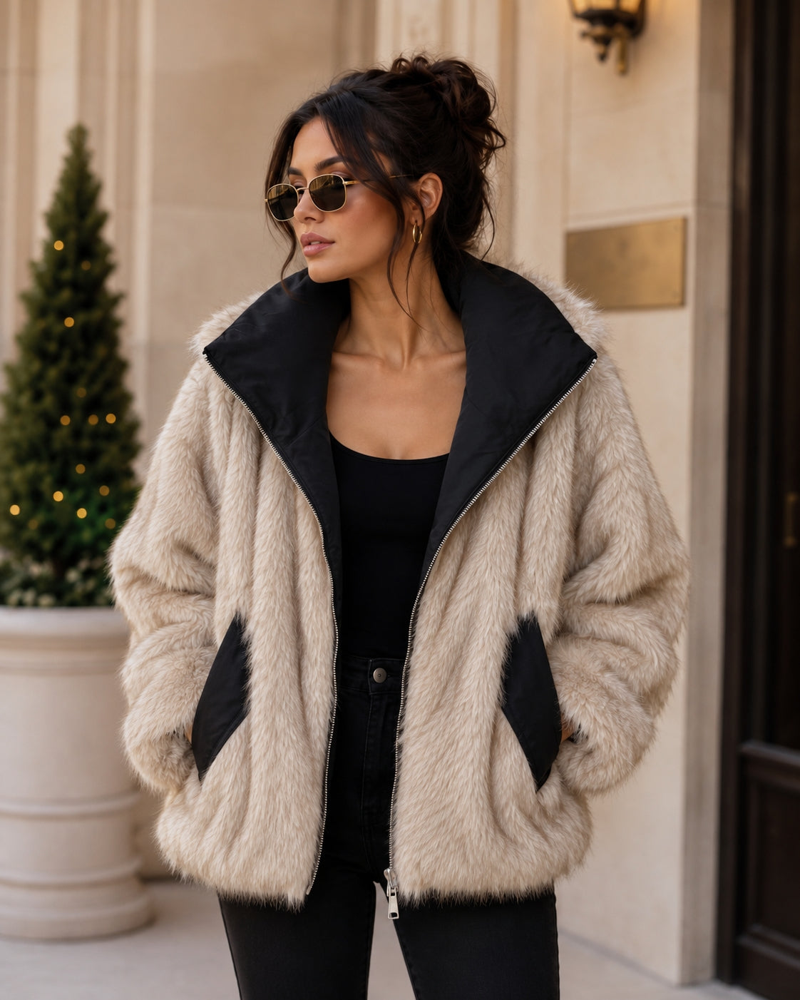 Veste Réversible Femme – Parka & Fausse Fourrure Luxe